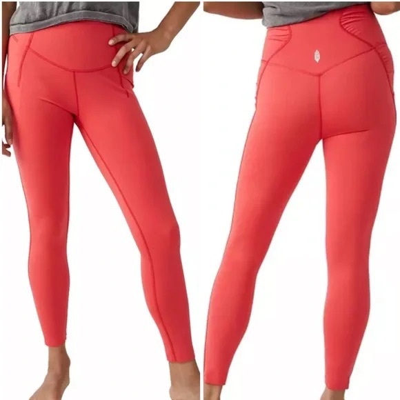 FP Movement by Free People Pants - Free People Movement Set the Pace Leggings Pockets in Cayenne